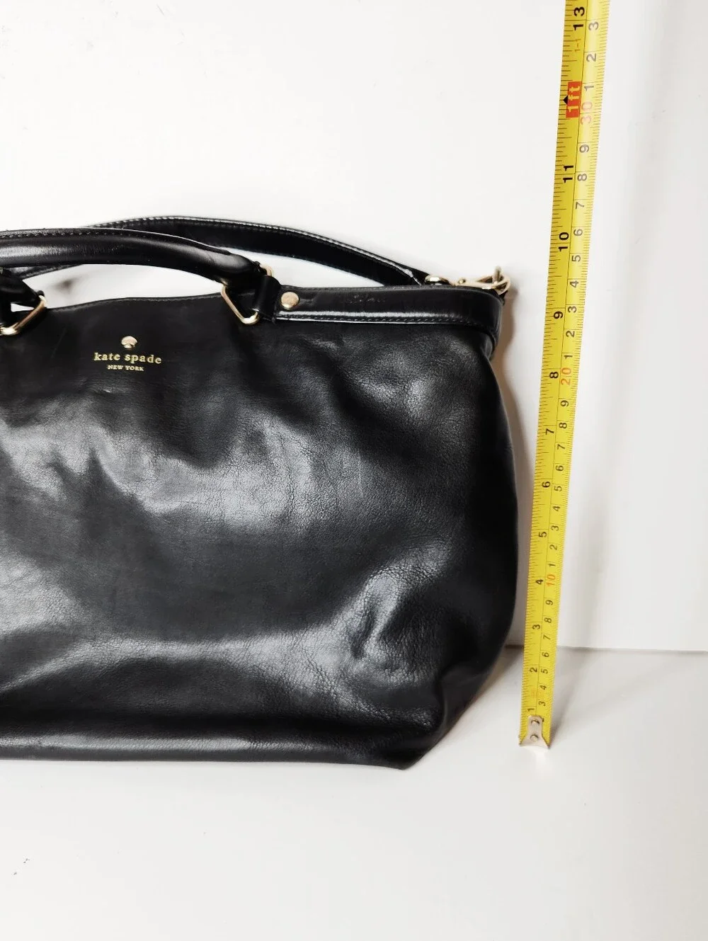Kate Spade Hamilton Heights Canteen Black Leather Shoulder Bag Gold Hardware